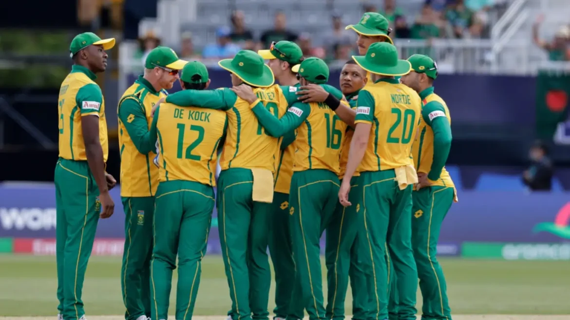 South Africa vs Bangladesh T20 World Cup 2024 match, showcasing South Africa's victory and Super 8 qualification.