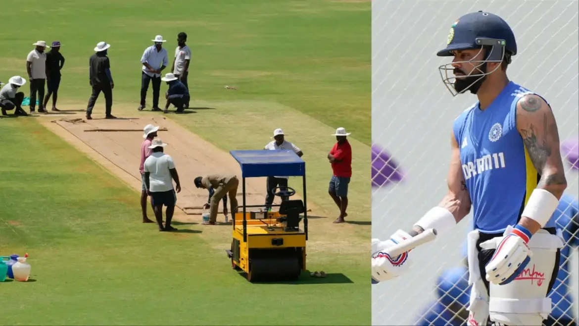 Indian cricket team practicing on a red-soil pitch in Chennai.
